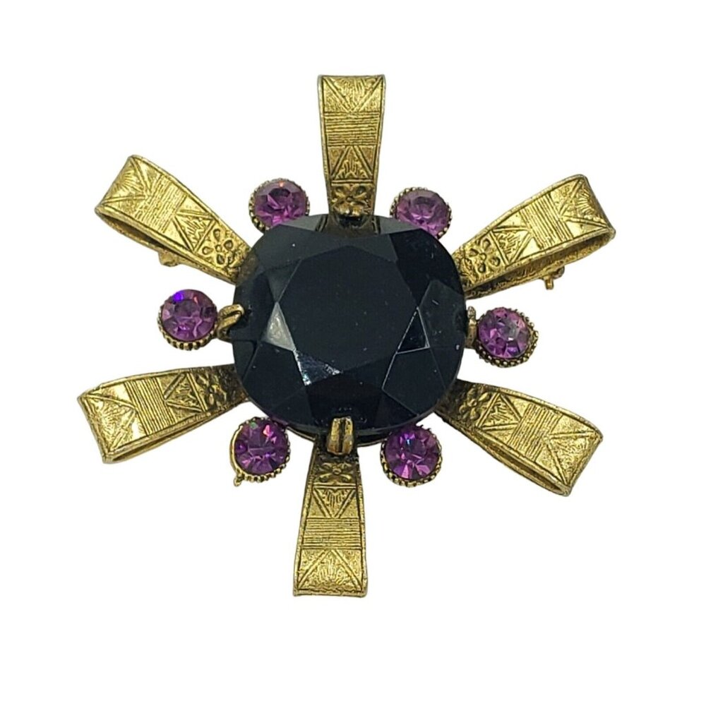 Capri Egyptian Revival Brooch Signed Vintage - Picture 7 of 12
